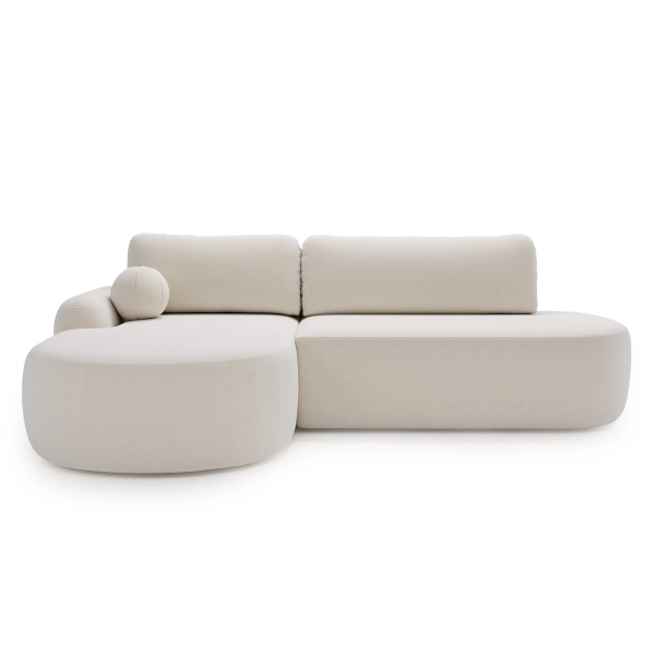 JASNOBEŻOWY NAROŻNIK AGAT O Z FUNKCJĄ SPANIA DO SALONU LAMBI - PRZÓD